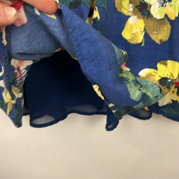 Maeve Anthropologie Evaline sleeveless A-line Floral Blue Dress S - Picture 10 of 13